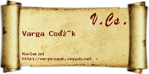 Varga Csák névjegykártya